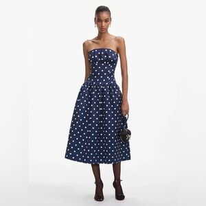 NWT Self-Portrait blue Polka Dot Dress brand new with tags 10 US